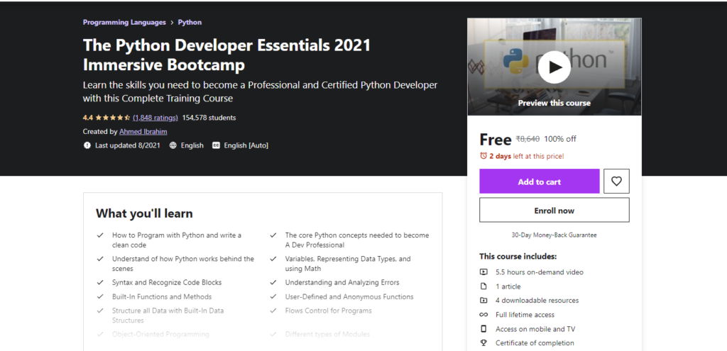 The-Python-Developer-Essentials-2021-Immersive-Bootcamp